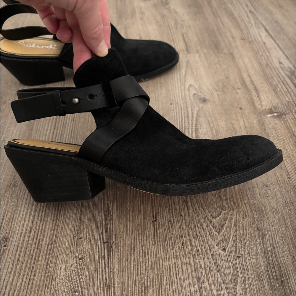 Splendid, Leather Mules in Black, size 7.5